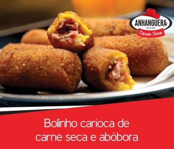 Bolinho carioca de carne seca Anhanguera e abóbora
