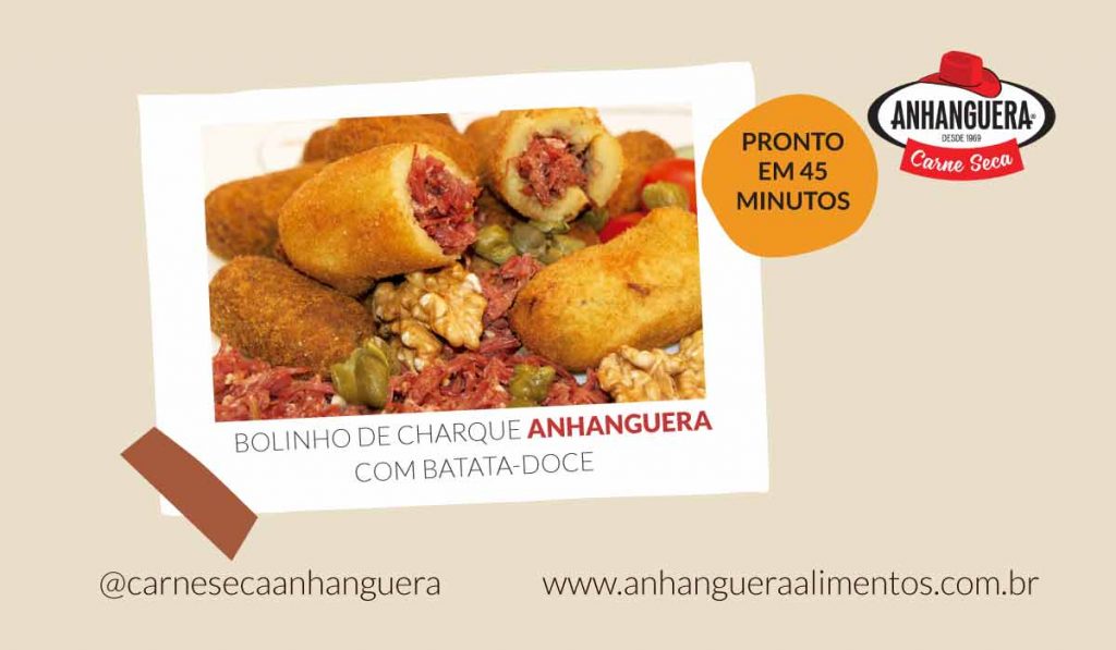 Bolinho de charque Anhanguera com batata-doce